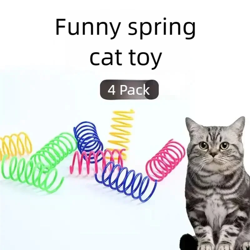 Popular Cat Coil Spiral Spring Toy Eco-friendly Plastic Wearproof Funny Interactive Play Toy Stress Relief Pet Accessories