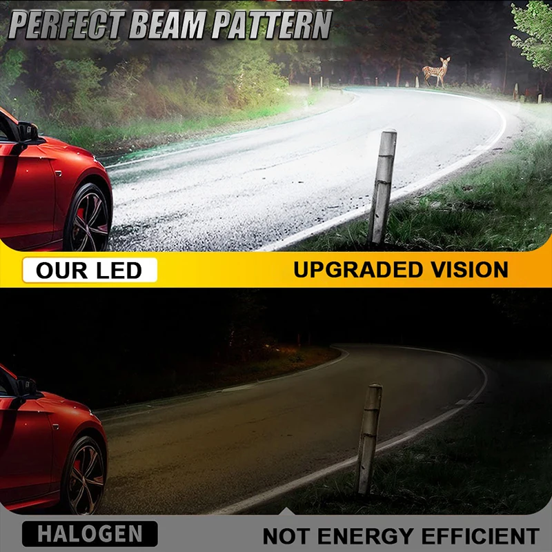 Dualvision H4 LED H7 H8 H11 Canbus المصباح عالية الطاقة لا خطأ CSP H1 9005 HB3 9006 HB4 9012 HIR2 توربو مصباح 6000K أضواء السيارة