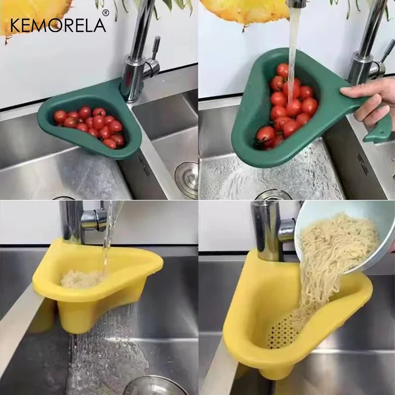 Kitchen Sink Strainer Basket Multifunctional Leftover Drain Residual Soup Slag Garbage Filter Rack Fruit Vegetable Drain Sink