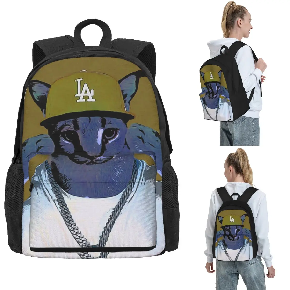 

Gangster Big Floppa Backpack Hot Sale Daypack Large Capacity Children BookBag School Bag Shoulder Bags for Men Women