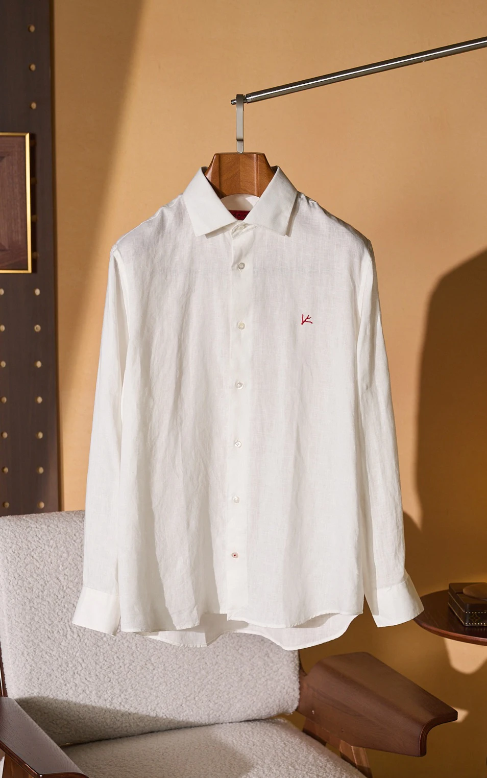 OECHSLI Shirt Linen men 2026 New casual breathable embroidery comfortable long sleeves straight high quality Big size S-4XL