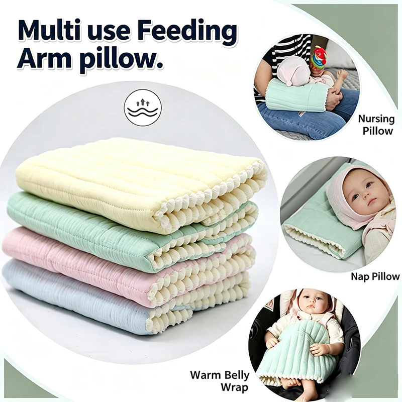 Baby Feeding Arm Pillow Soft Cotton Nursing Arm Pillows for Newborn Breastfeeding Multipurpose Small Blanket Pillow