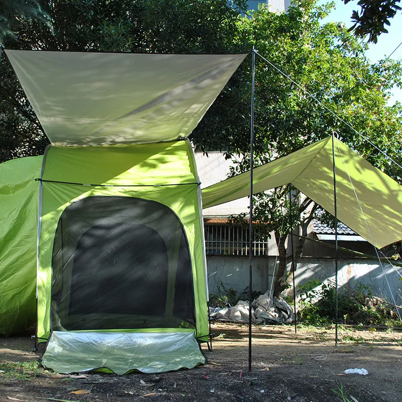 A Waterproof Rainfly Included, Car Rear Tents with Large Awning, Hatchback Tents, SUV Back Camping Tent for 3-4 Person