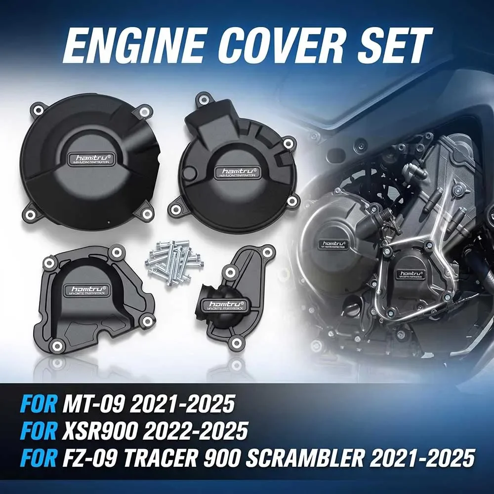 For Yamaha MT-09 FZ-09 TRACER SCRAMBLER 2021-2025 XSR900 Engine Protectors Fairing Kit Motorcycles Engine Cover Protection Case