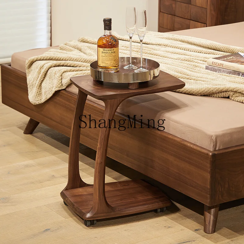 SM household bedroom bedside small table minimalist sofa side table movable solid wood corner table