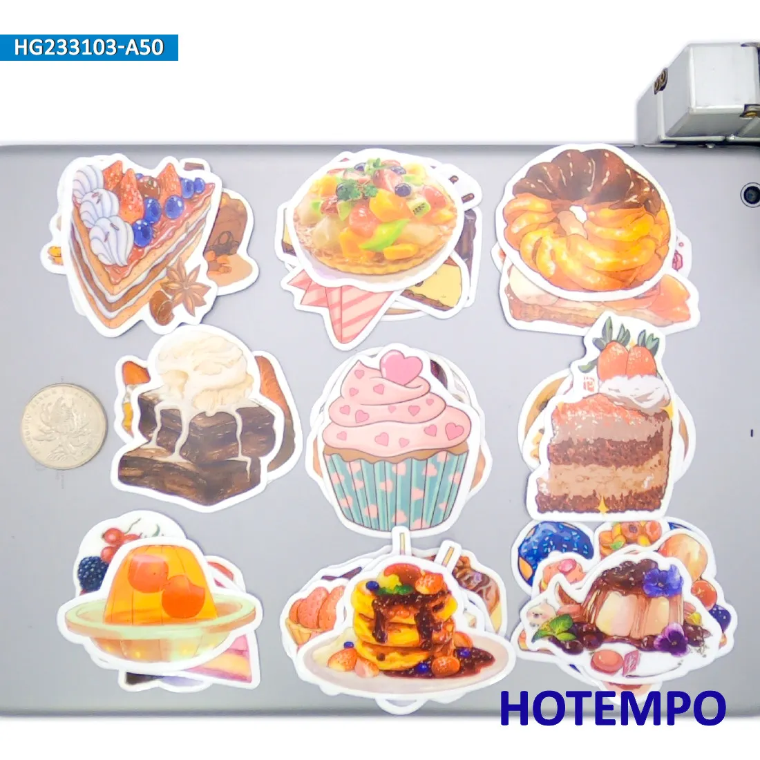 20/30/50Pieces, Cake Bread Stickers Set, Dessert Food Cute Graffiti, for Decoration Laptop Car Phone Scrapbook, Fun Sticker Pack