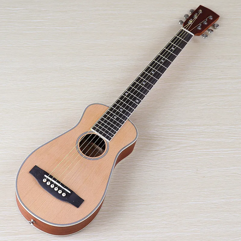 30 Inch Mini Acoustic Guitar 6 String Natural Wood Travel Folk Guitar For Kids Beginners Boys Girls Instrument