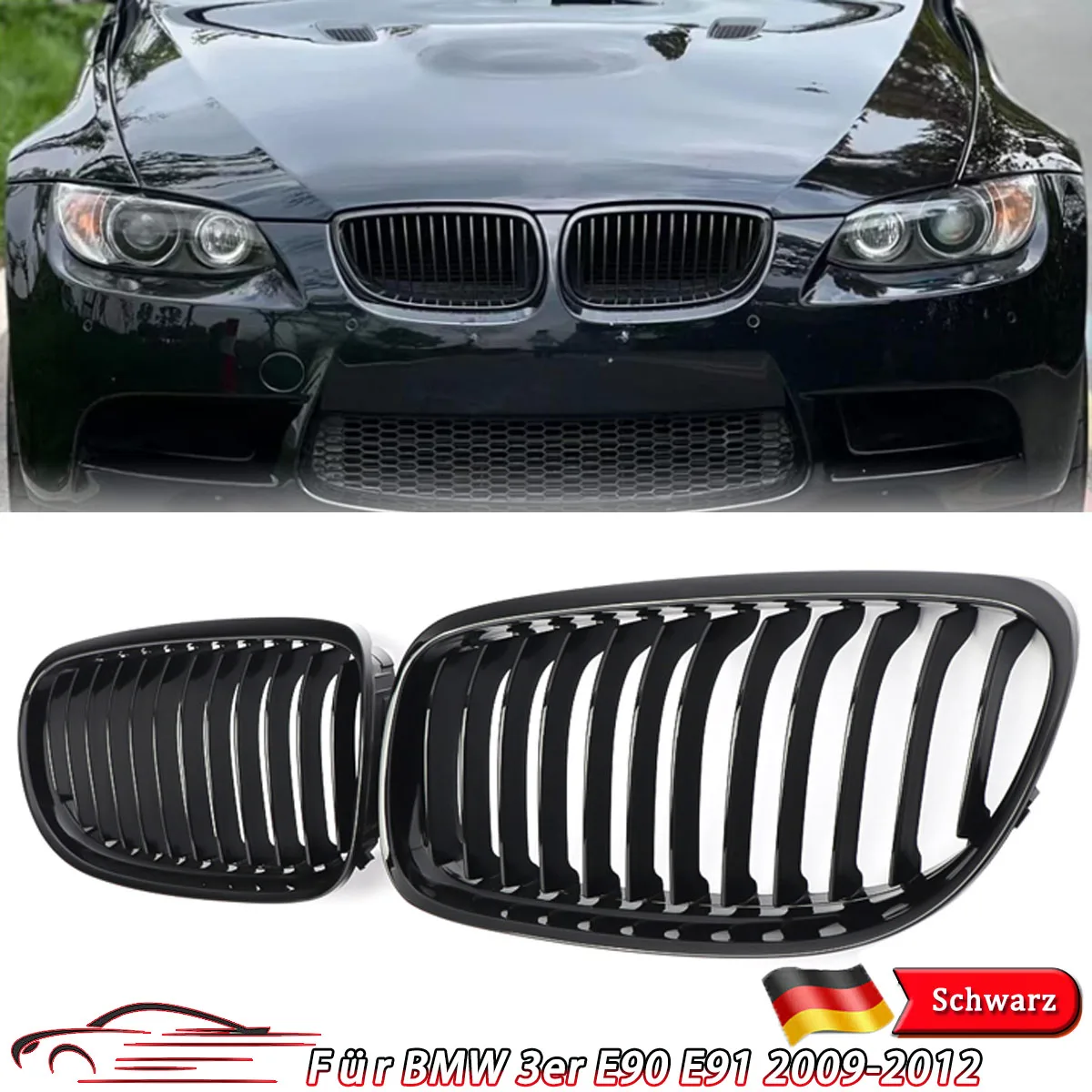 Magickit für BMW 3er Serie E90 E91 Facelift 2009-2012 LCI 320i 318i 335i Einlinien-Frontgrill Nieren-Renngrills