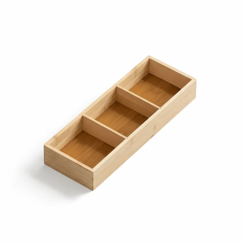 Reusable Multi-Grid Bamboo Tray Wooden Divided Plate Combination Serving Plate Candy