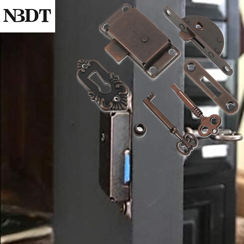 4Pcs Vintage Cabinet Lock With Keys For Jewelry Box