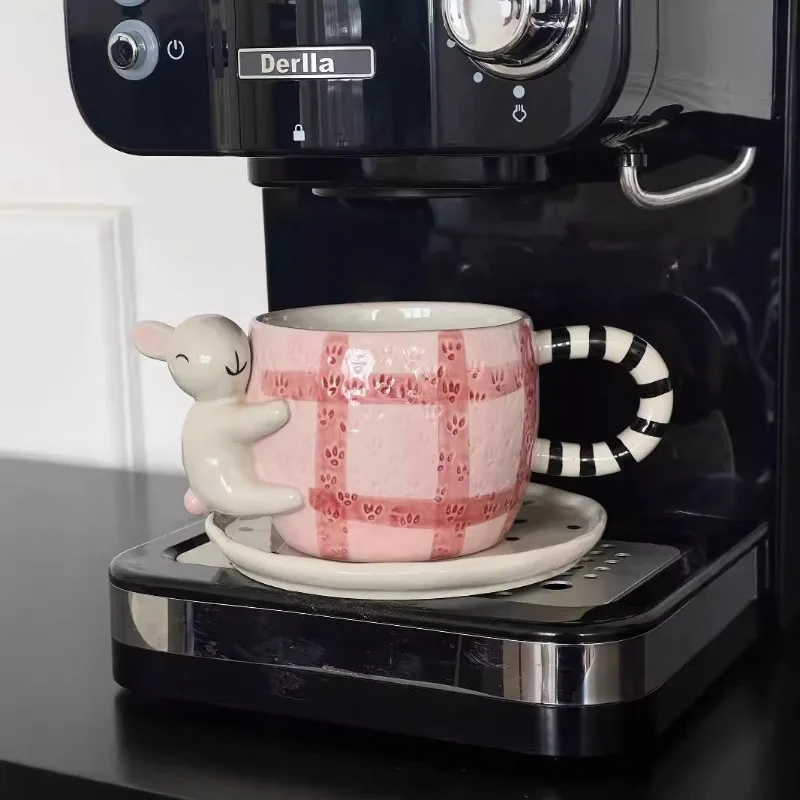 2025 New Huggable Koala 3d Ceramic Hand-Painted Coffee Cups Japanese-Style Cute Office Mug Large Hand-Pinched Sophistication Cup