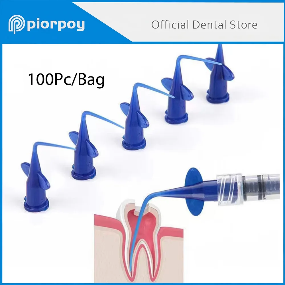 

PIORPOY 100Pcs Dental Tools Disposable Rinse Tips For Irrigation Syringe Teeth Whitening Flexible Composite Resin Endo Tip