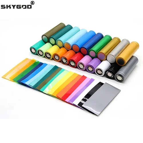 18650 21700 26650 Tubo termorretráctil de PVC, película aislante precortada, funda protectora, paquete de funda, envoltura de batería Lipo
