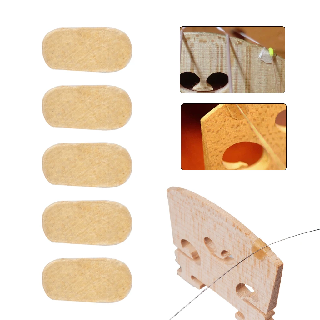 5PCS Violin Bridge Parchment String Protectors For E  Protecting  Viola Parts Real Lamb Skin Instruments Accessories