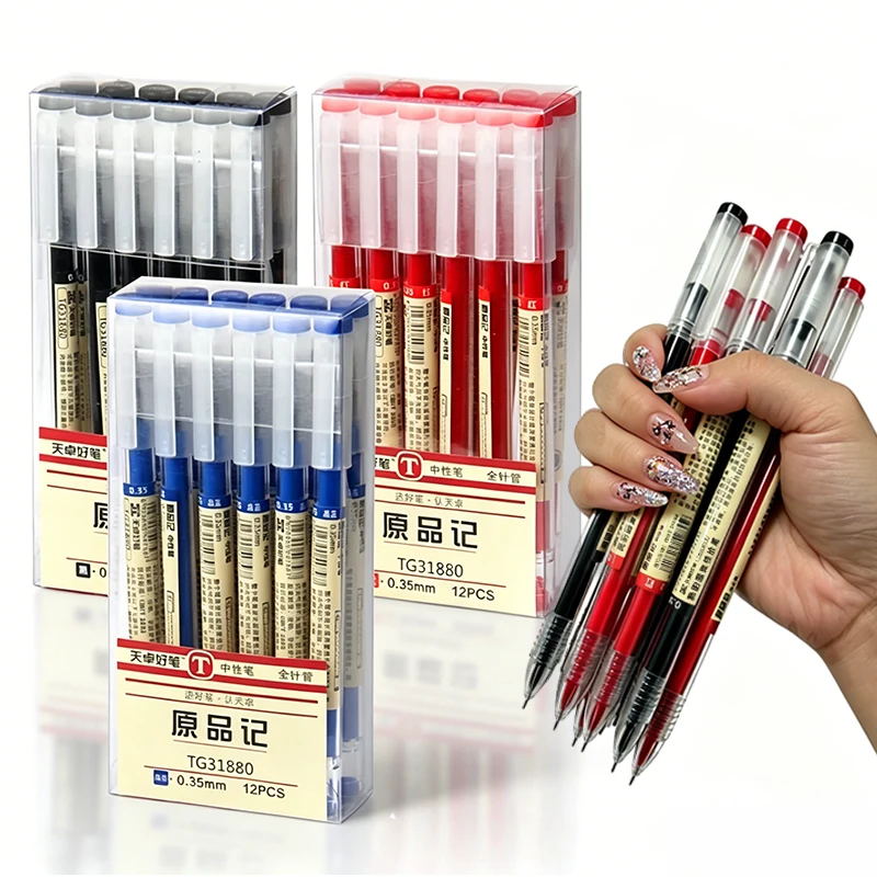 

Japan Fine Point Pen 0.35mm Black Blue Red Ink Gel Pen Ballpoint Pen School Office Student Writing Stationery Supply