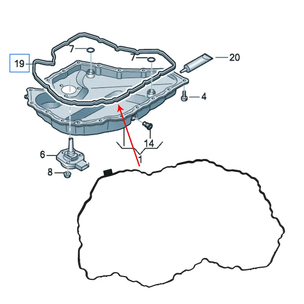 Oil pan sealing ring For VW Golf Tiguan Touran Passat Sharan Audi A1 Q2 Q3 S3 Skoda Octavia Kodiaq Superb 06K103649 06K103649J
