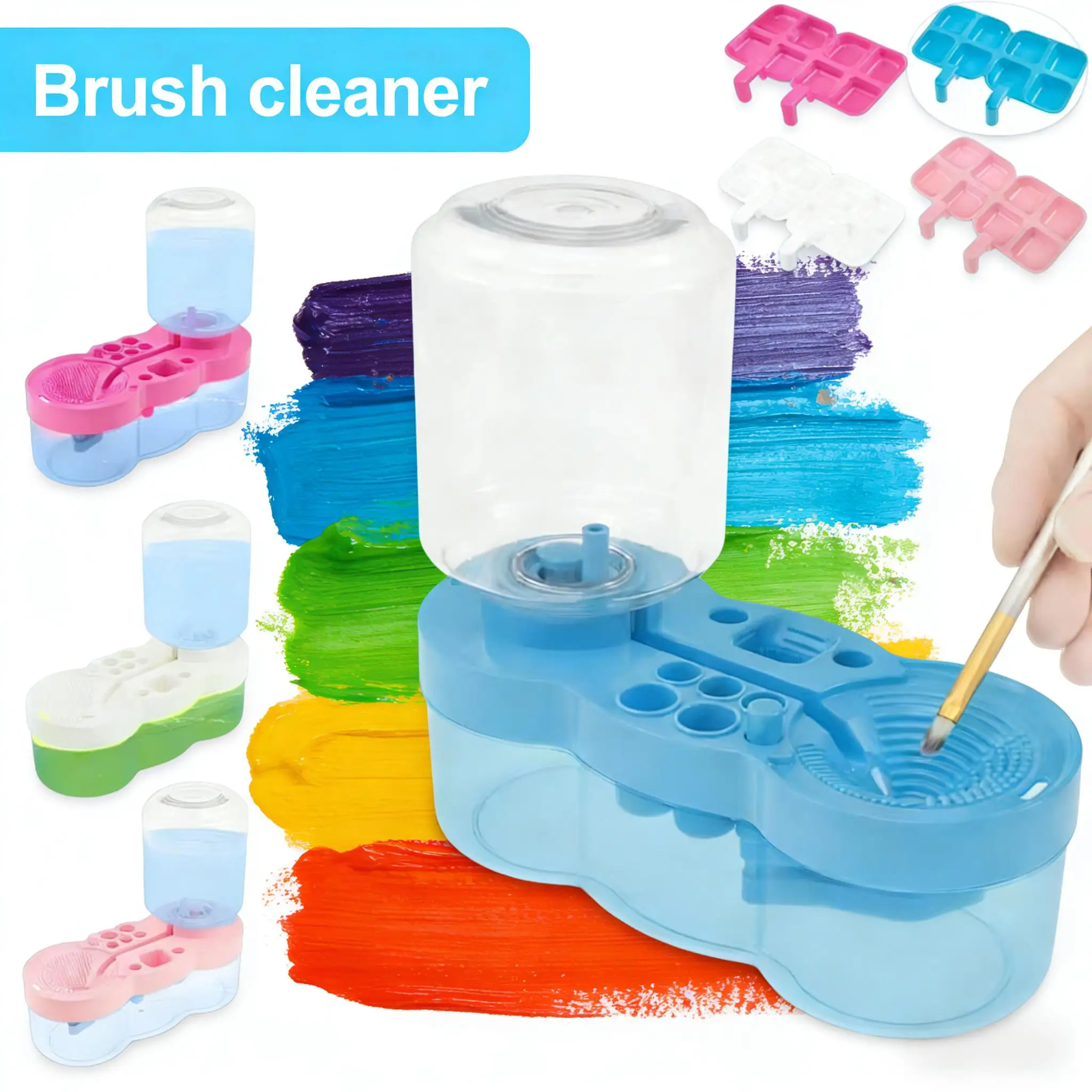 Paint Brushes Cleaner Automatic Water Circulation Paint Brush Cleaner Tool with Paint Tray Art Supplies Wash Bucket Kid Gift