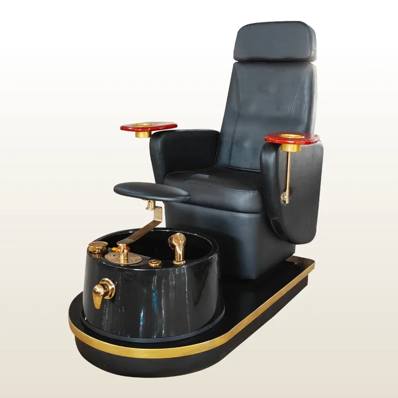 New Black And Gold Electric Massage Foot Pedicure Chair Can Be Customized Color For Nail Shop