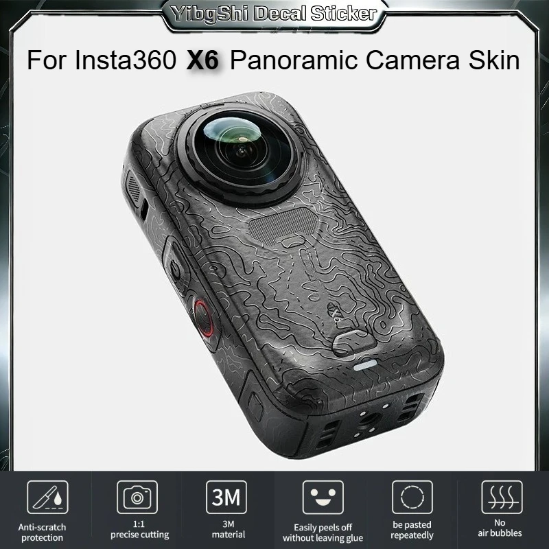 For Insta360 X6 Camera Sticker Vinyl Wrap Film for Insta 360 X 6 Panoramic Camera Protective Sticker Insta360X6 Protector Coat