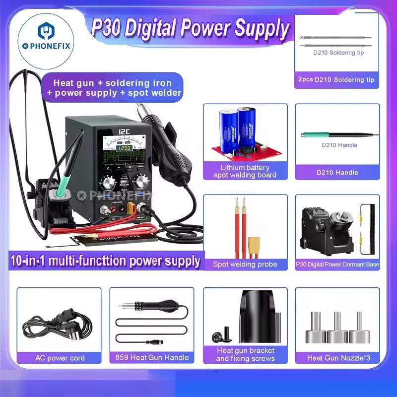 

i2C P30 Precision Soldering Station Spot Welder For Mobile Phone Camera Frames Battery Spot Welding Motherboard Desoldering