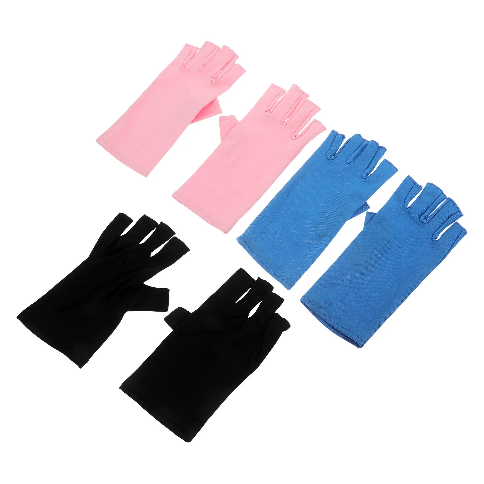 3Pairs Anti Uv Fingerless Gloves for Nails Protective Half Finger Spa Manicure Essentials Uv Resistant Nail Glove Protectors