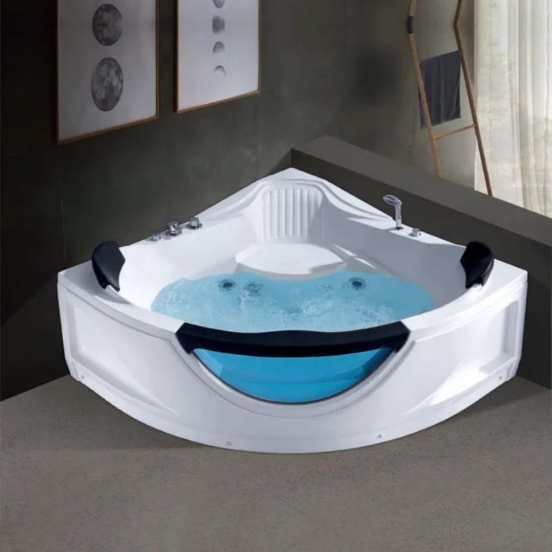 Triangle fan double acrylic corner bathtub