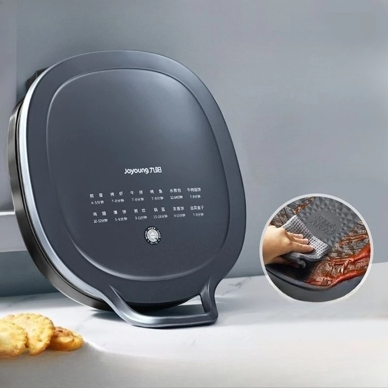 Electric Griddle Double-Sided Heating Deepened Non-Stick Pancake Maker Flatbread Baking Machine Steam Cooker for Home Kitchen