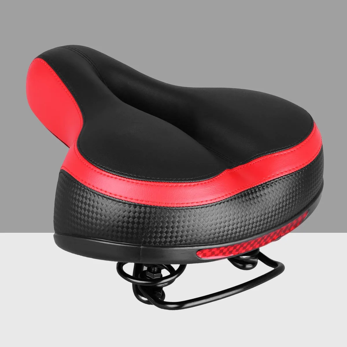 

Spring Saddle Seat for Road Mountain Bike Comfortable Cycling with Thick Padding Shockproof Design Red Bike Saddle Cushion