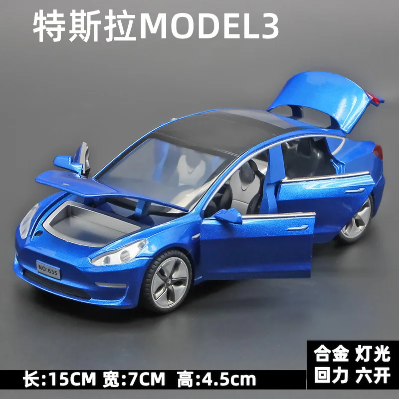 1:32 Tesla Model 3 Simulatie Legering Auto Model Voertuig Geluid En Licht Terug Te Trekken Speelgoed Auto Jongen Collectie Decoratie Geschenk ﻿ A695