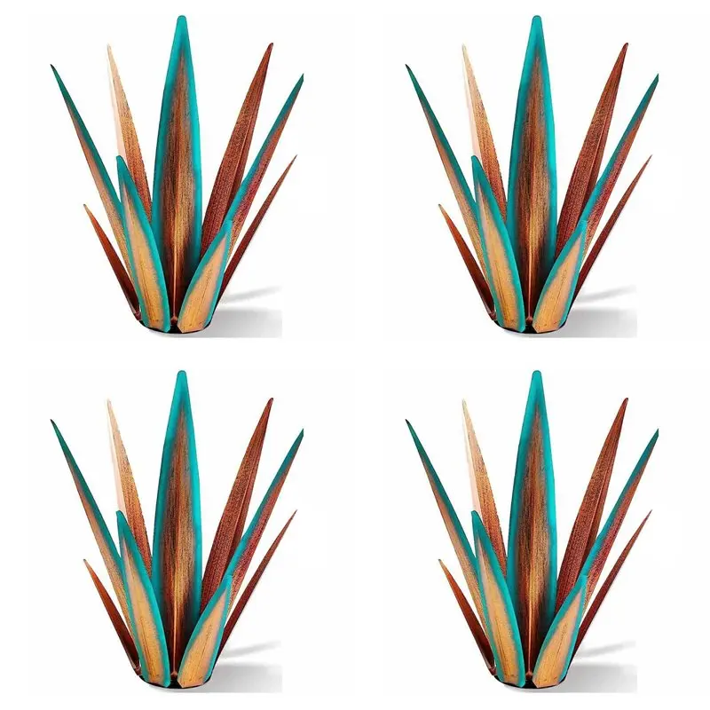 THANKSGIVING DAY4X Large Tequila Rustic Sculpture, Rustic Metal Agave Plants For Outdoor Patio Yard, Home Decor Hand Painted 5