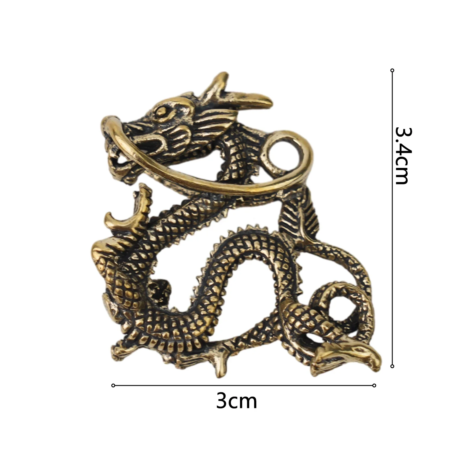 Antique Copper Dragon Car Ornament Exquisite Brass Figurine Compact and Lightweight Infuses Your Car with Luck and Power