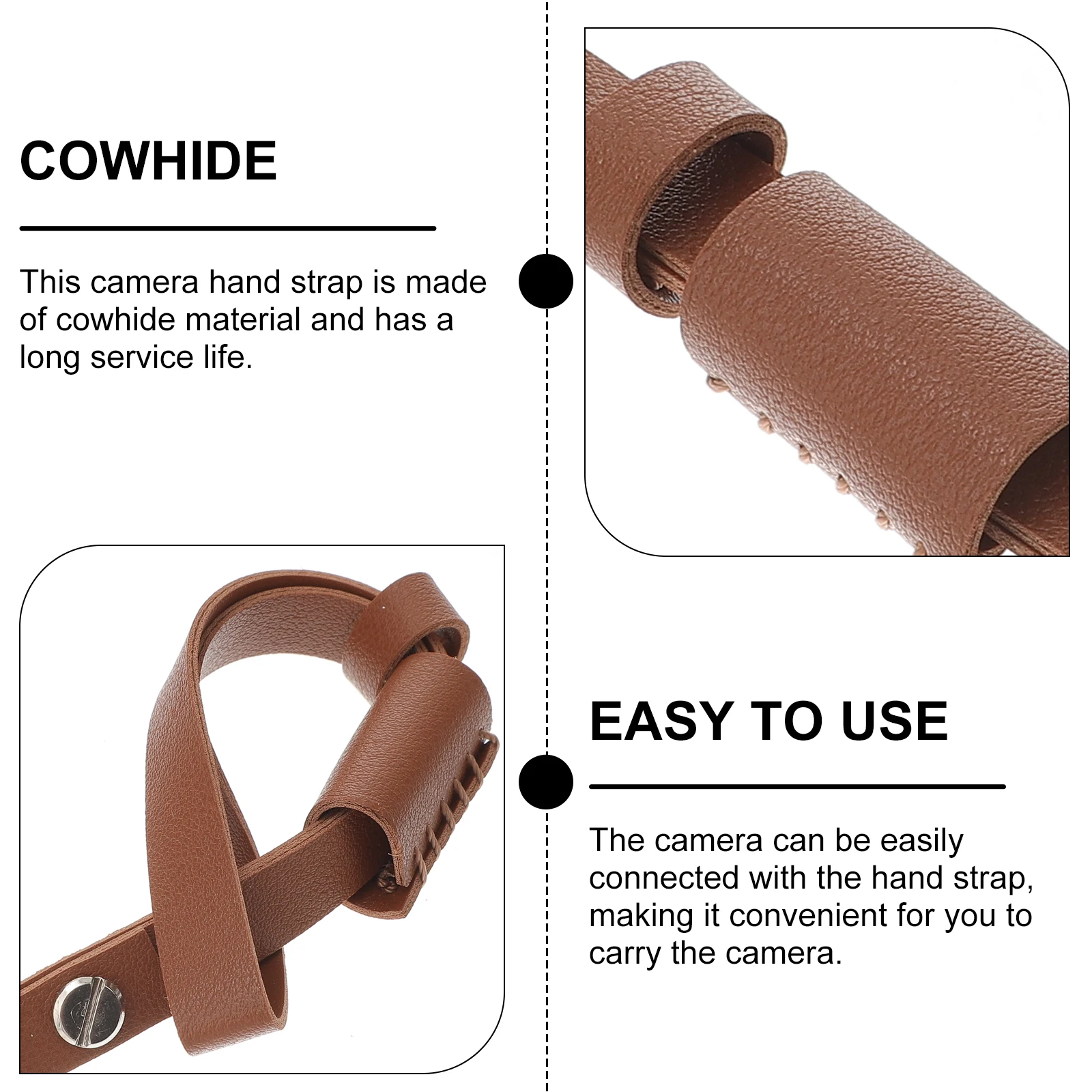 

2 Pcs Camera Strap Lanyard Digital Wrist Quick Release Wristband for Easy Use Straps Cowhide Rope