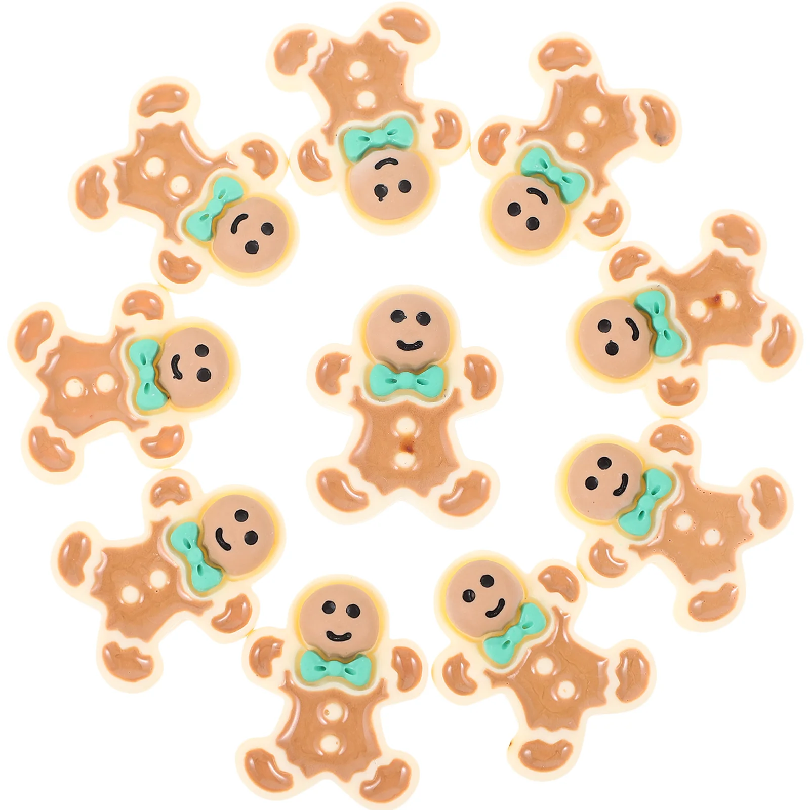 40 Pcs Christmas Accessories Decorations Mini Gingerbread Man Sprinkles Cookies Crackers Lovely Crafts