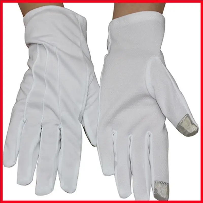 F3MF مضادات القفازات المنقطة القفازات لفحص المجوهرات قفازات القيادة الرسمية #5