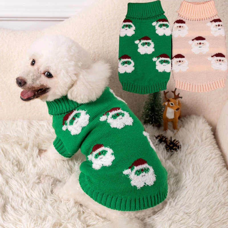 

Christmas Dog Sweater Winter Warm Pet Clothes for Small Medium Dogs Christmas Cat Clothes Santa Claus Puppy New Year Cat Costume