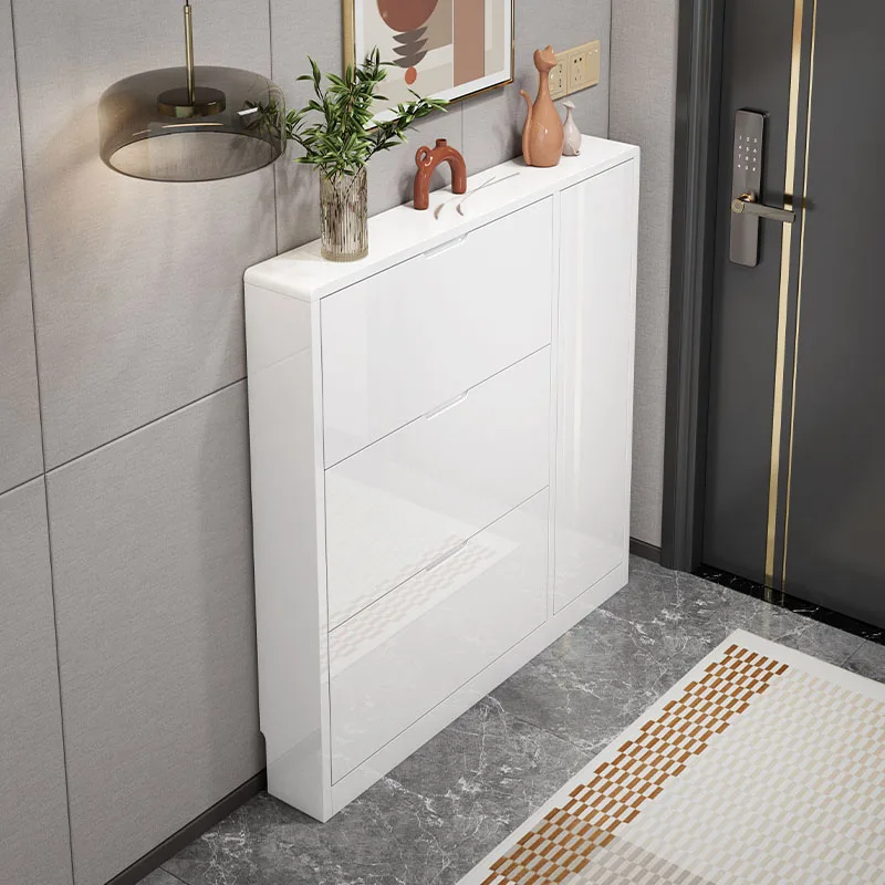 Armadio per scarpe salvaspazio nordico scarpiera per ingresso stretto Ultra sottile corridoio in legno bianco mobili per la casa di lusso di grandi