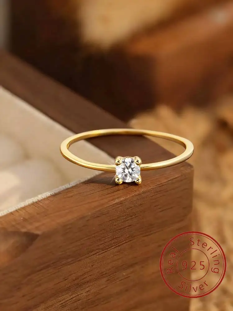 

925 Sterling Silver Personalized Simplicity Classic Round Ring For Women Engagement Wedding Party High Quality Fine Jewelry