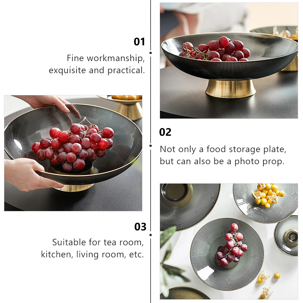 

Glass Fruit Bowl Tall Desktop Storage Bowl Food Container For Cakes Candies Chocolates Tall Glass Snacks Plate Coffee