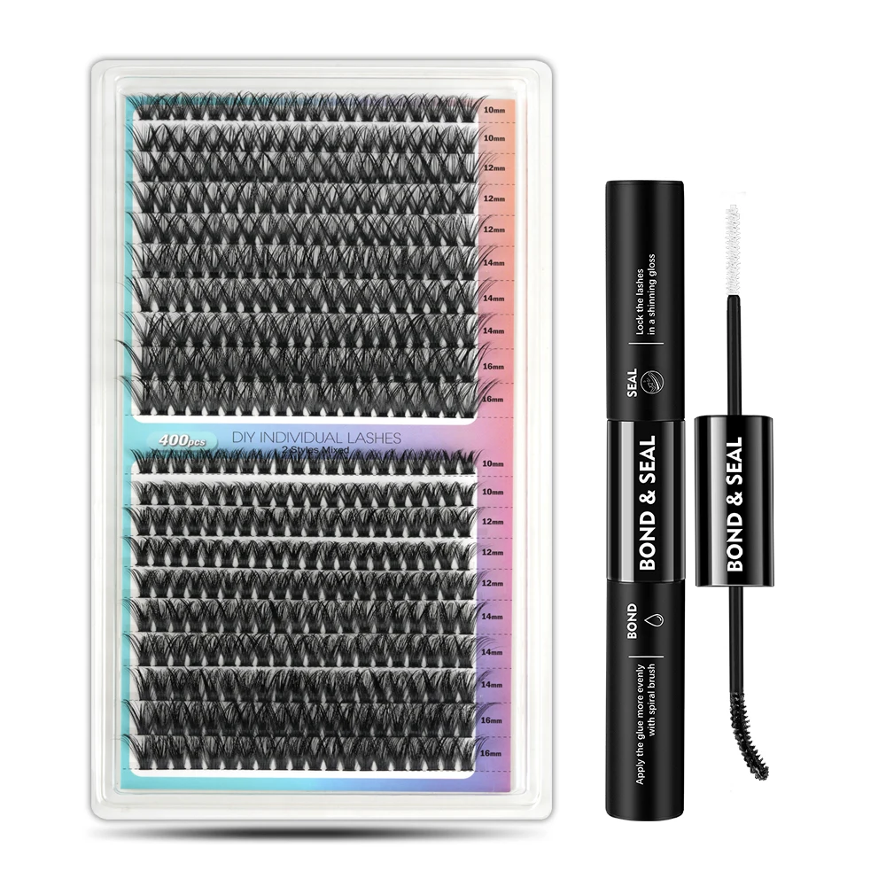 50D/60D/80D/100D Natural Eyelashes 400 bundles 3D Russian Volume Personalized Eyelashes with glue.