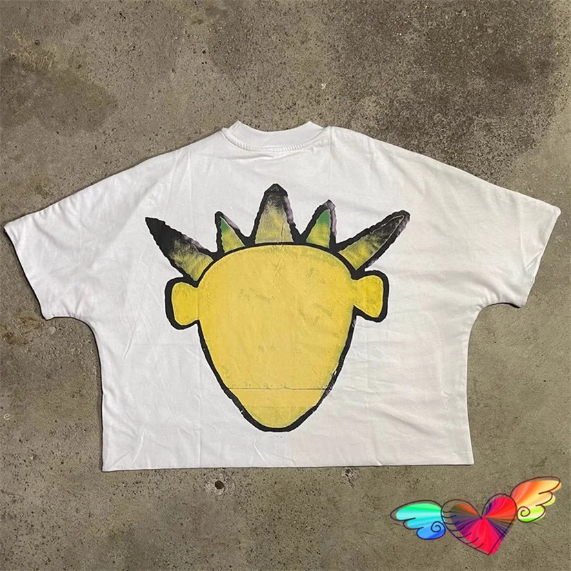 2024ss Loose Fit Blutosatire Shock Tee Men Women Yellow Graphic Billdog T-shirt High Quality Tops Cotton Short Sleeve