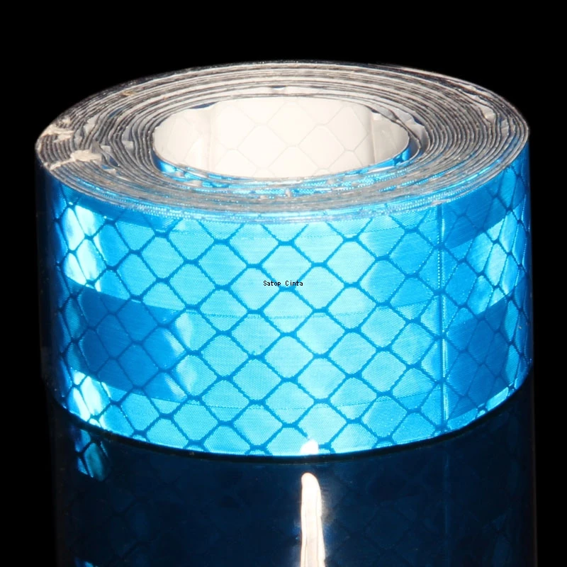 25mm*10m Blue Reflective Strips Bicycle Sticker Car-styling Motorcycle Decoration Automobiles Safety Warning Mark Reflector Tape