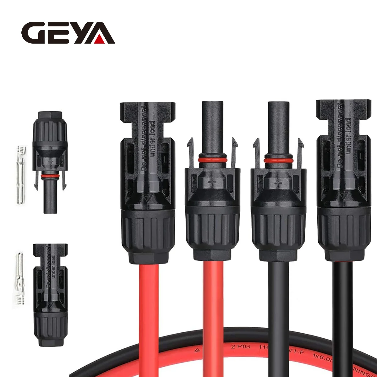 GEYA 10AWG Solar Extension Cable - Female/Male Connectors, 2000VDC - Fits Solar Panels, Adaptor Controllers, Off-Grid Systems
