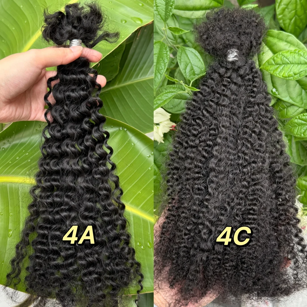 

Vbeauty Afro Kinky Curly Soft Human Hair Braiding Extention 30g/pack Afro Kinky Curly Bulk Human Hair Short Natural Black Color