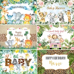 Jungle Safari Tropical Forest Photography Backdrop Newborn Baby Shower Birthday Wild Animal Party Custom Background Photo Studio