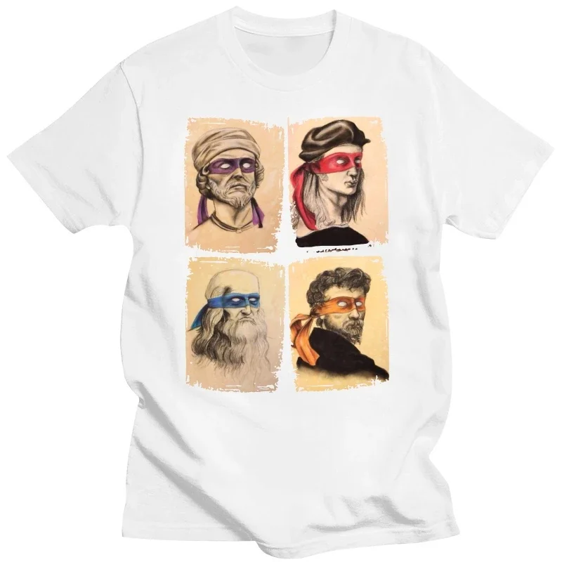 2024Artists Leonardo Da Vinci Casual T Shirt Summer Stuff For Adult Science Turtles Hip Hop TShirt  oversized graphic t shirts