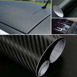 30*127cm Car Stickers and Decals 3D Carbon Fiber Vinyl Wrap Sheet Roll Protective Custom Film Auto Styling Exterior Accessories