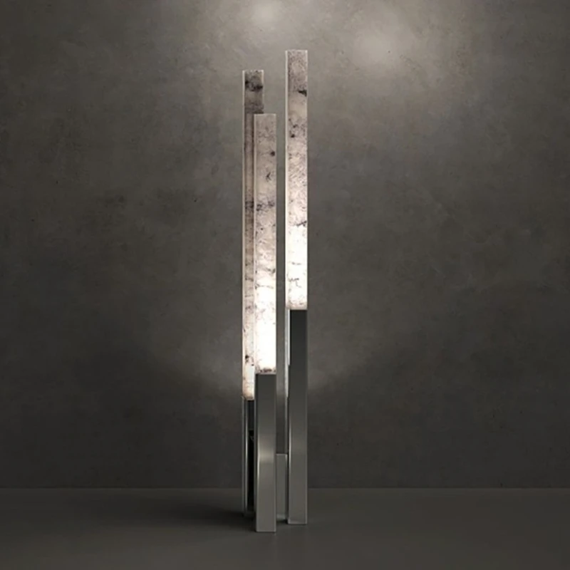 

Designer showroom imitation marble stainless steel floor lamp