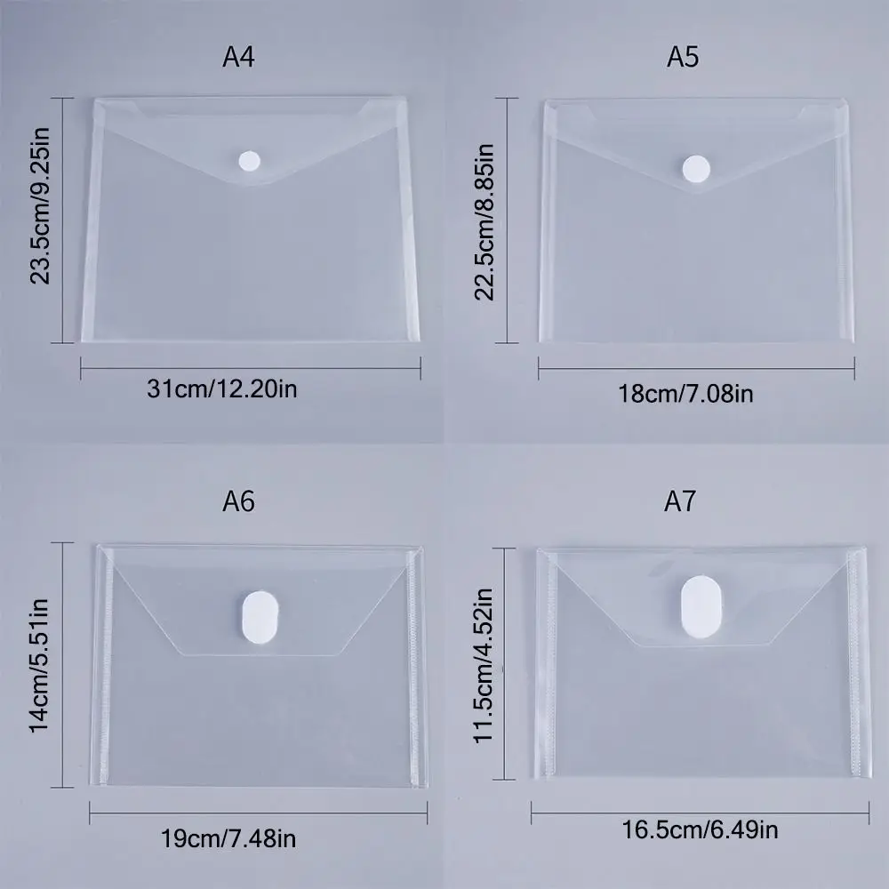 Waterproof File Folder Thickened Plastic A4/A5/A7/A8 Filling Organizer Transparent Document Folder Students