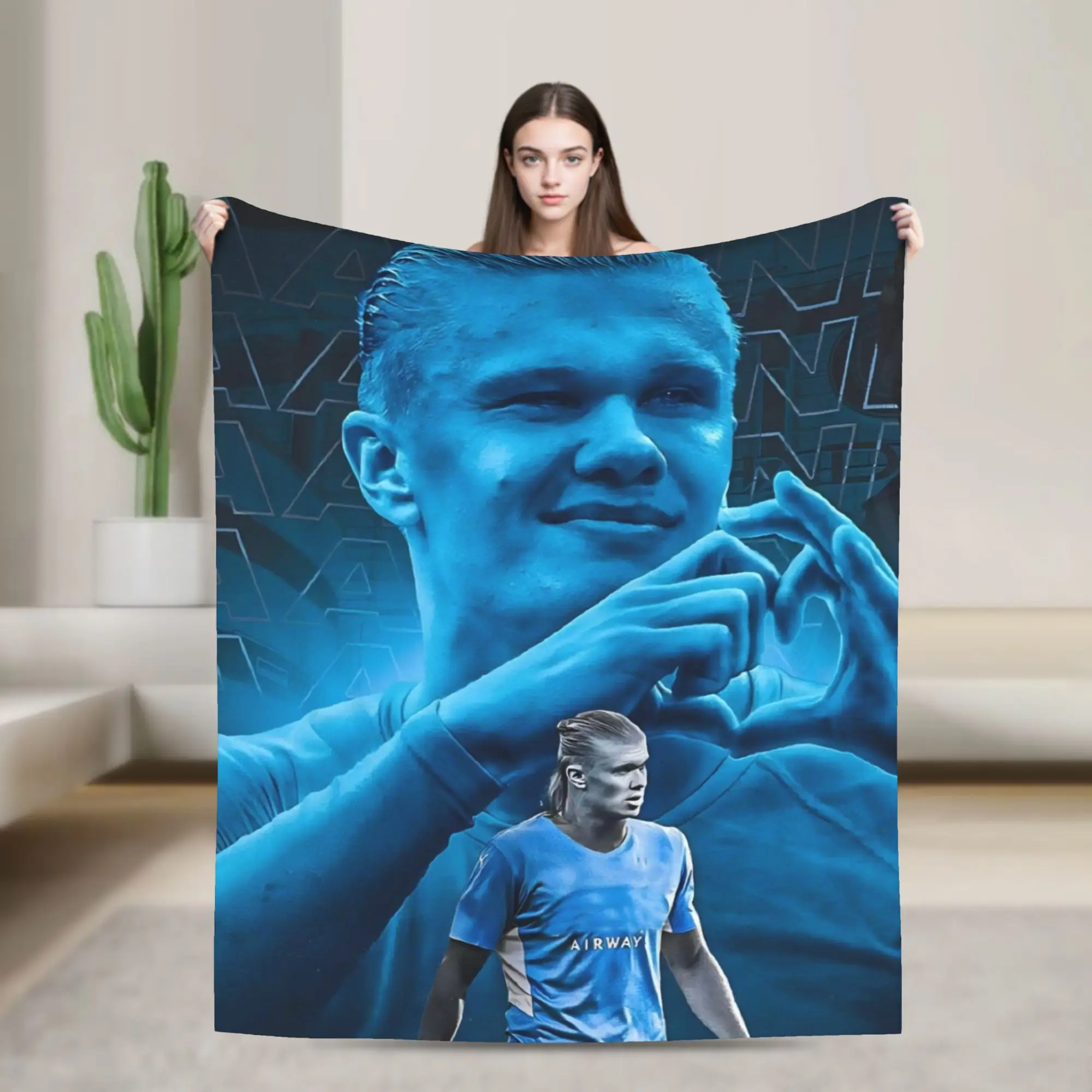 Haalands Blanket Cover Number 9 Football Soccer Flannel Throw Blankets Summer Air Conditioning Portable Lightweight Bedspread