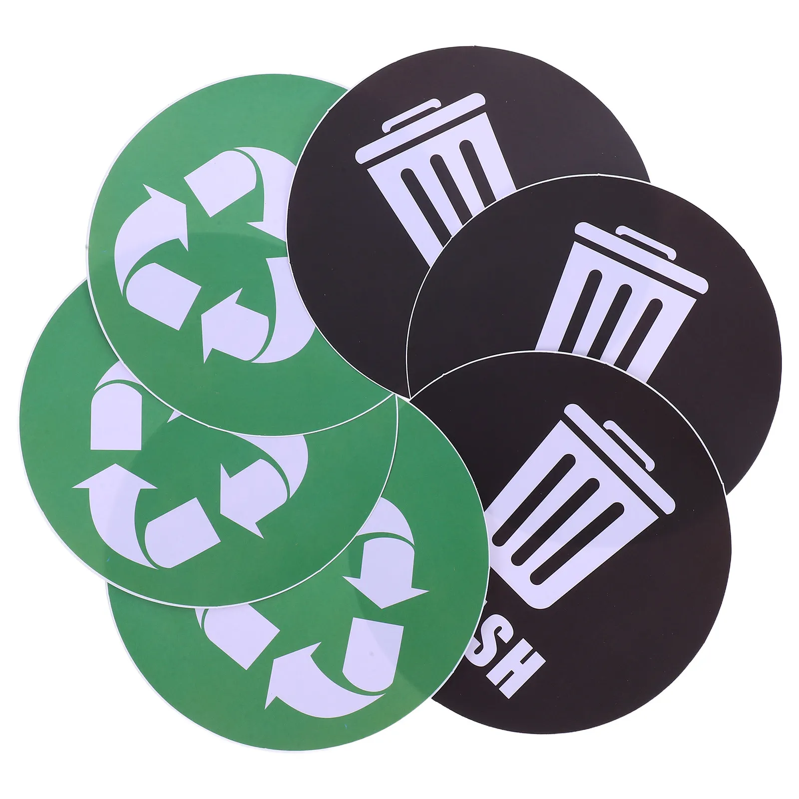 6Pcs Waste Bin Reminder Stickers Heavy Duty Adhesive Recycling Label Set for Home Necessity Office Necessity Apartment Hotel Gym